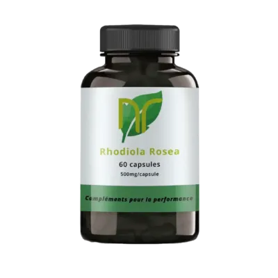 sur cette photo, on voit une boite de compléments alimentaires de rhodiola rosea en capsules de Nutriforce France