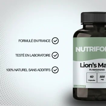 bienfaits du lion's mane de nutriforce, le seule utilisé en études cliniques et le meilleur lion's mane de france