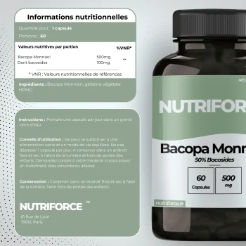 Bacopa monnieri dose, bienfaits, traçabilité