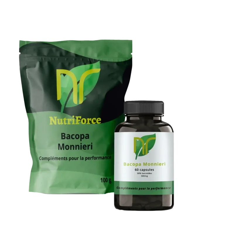 Bacopa monnieri en poudre, capsules ou gélules pas cher et pas chère pour la concentration, la mémoire et la productivité. Il s'agit d'un puissant nootropique