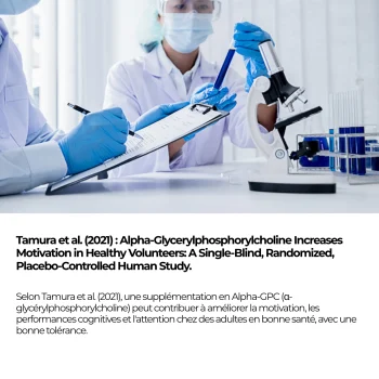 Étude Tamura 2021, essai randomisé en simple aveugle contre placebo sur l'alpha-glycérylphosphorylcholine chez des volontaires en bonne santé