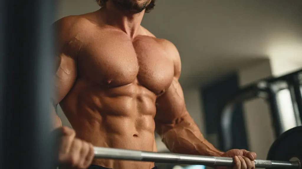 un homme s'entraine à la musculation après avoir pris du shilajit