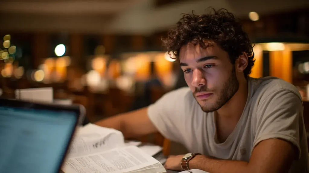 un étudiant révise ses examens grâce au magnésium
