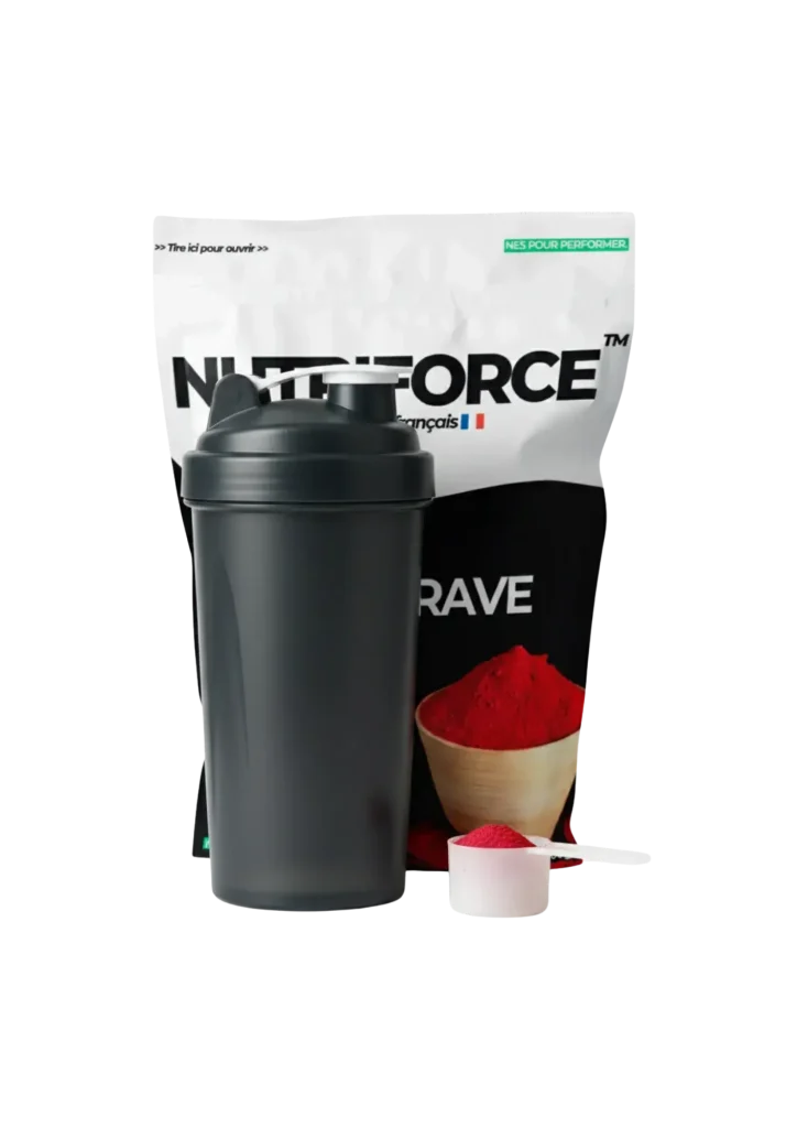 shaker nutriforce avec sachet d'extrait de betterave rouge nutriforce