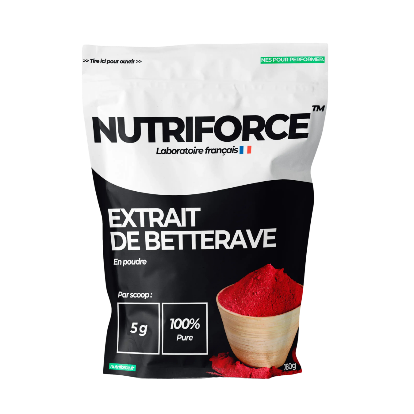 Poudre de betterave rouge naturelle en sachet hermétique