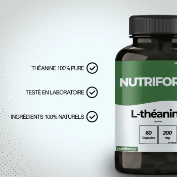 bienfaits de la l théanine, complément alimentaier nutriforce en pharmacie