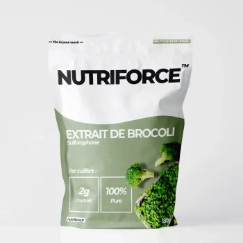 Sachet de 180 g d'extrait de brocoli Nutriforce, source naturelle de sulforaphane, 2 g d'extrait par cuillère, 100 % pur