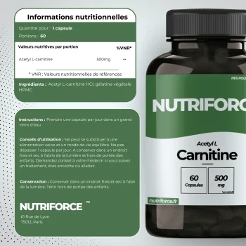 Acetyl-L-carnitine dose, bienfaits, traçabilité