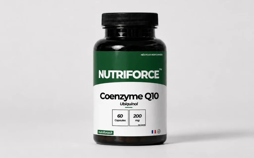 Pot de coenzyme Q10 Nutriforce sous forme d'ubiquinol, 60 gélules dosées à 200 mg d'ubiquinol