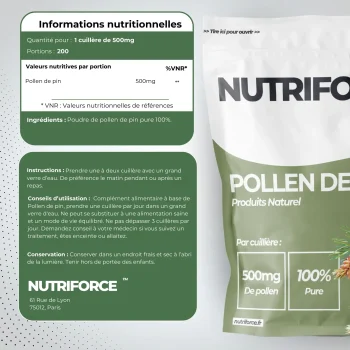 Pollen de pin, dose, bienfaits, traçabilité