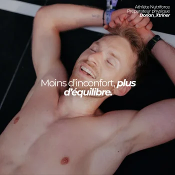 Dorian, préparateur physique et athlète Nutriforce, au repos après l'effort : le saw palmetto Nutriforce apporte 300 mg d'extrait de Serenoa repens par jour