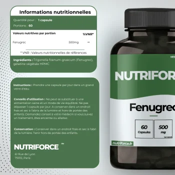 Fenugrec, complément alimentaire naturel, avec origine et tracabilité