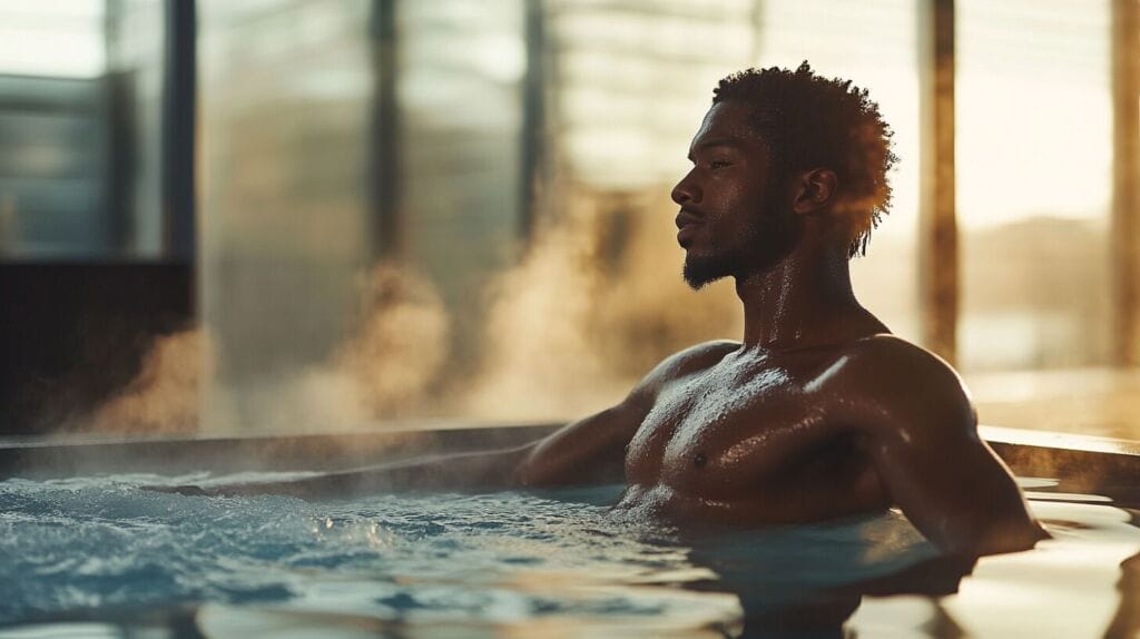 sportif en pleine récupération musculaire