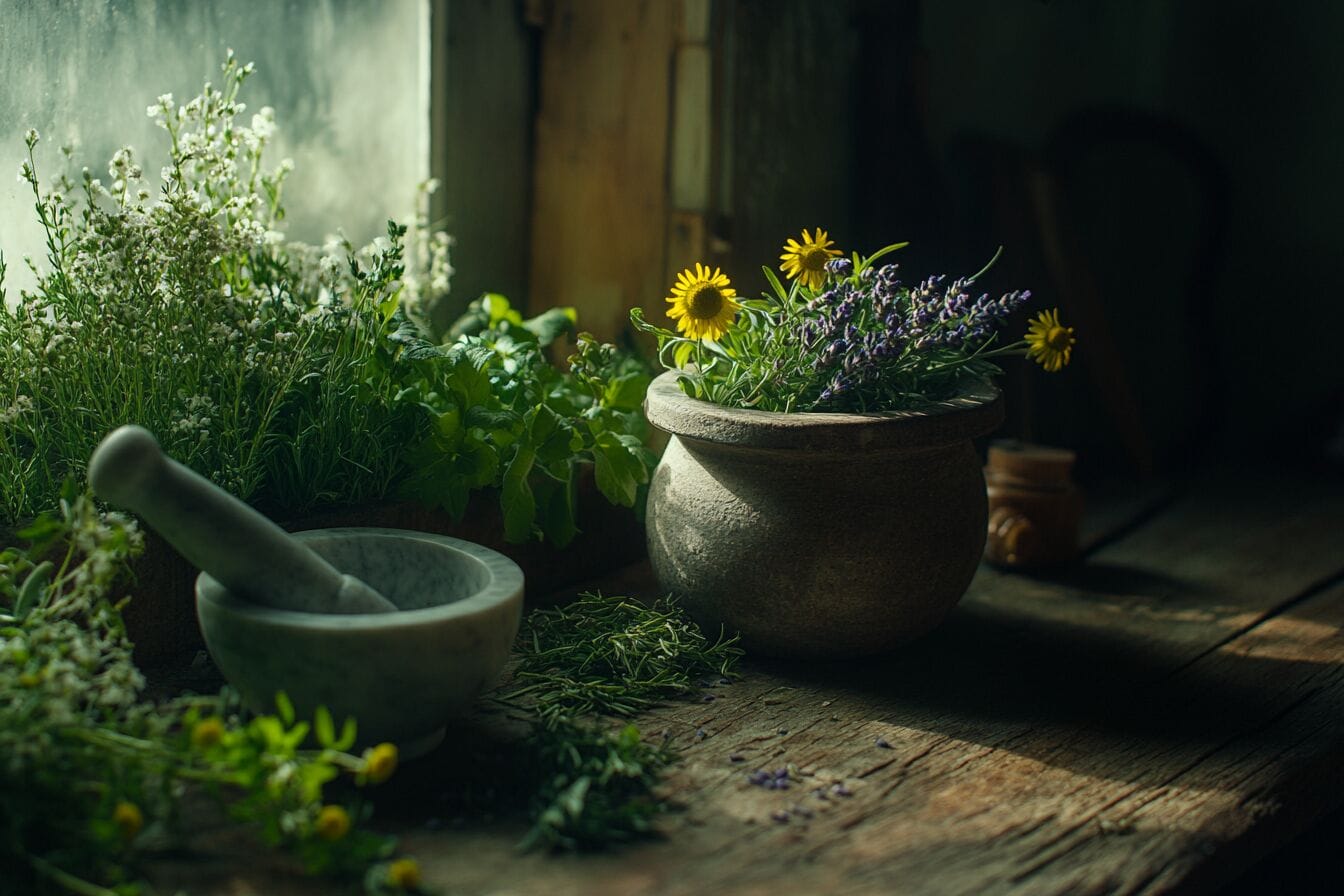 image de plantes adaptogènes contre le stress