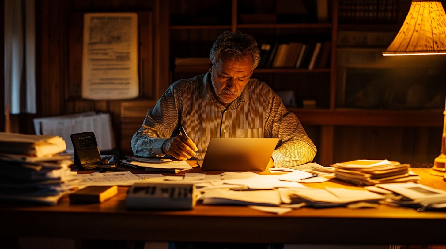 personne concentrée qui travaille à son bureau