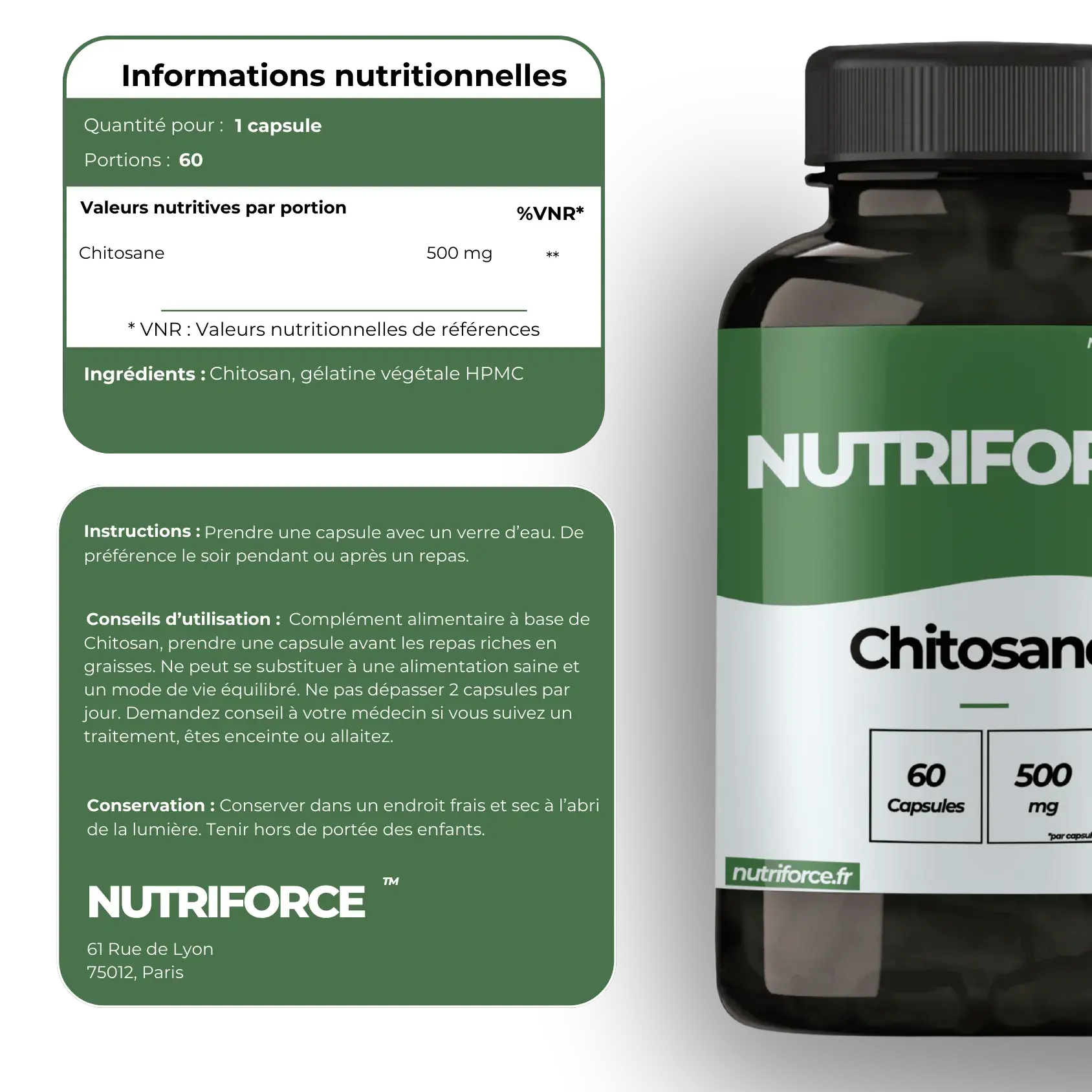 Chitosan dose, bienfaits, traçabilité
