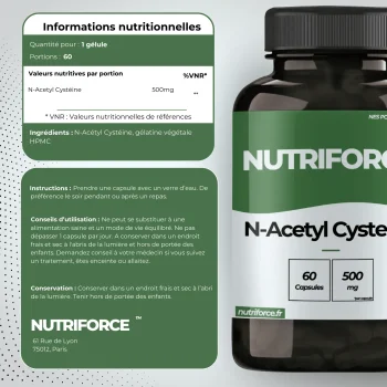 N-acetyl cysteine, dose, bienfaits, traçabilité