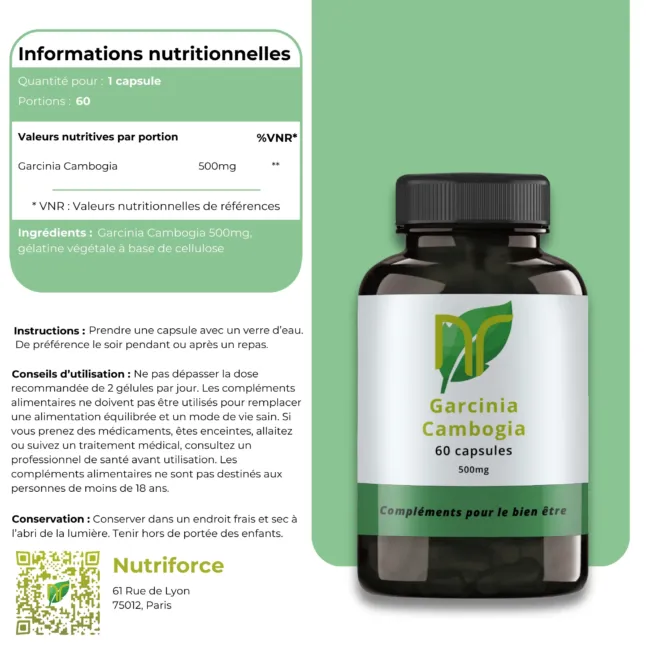 image de la fiche produit de la garcinia cambogia, un puissant complément alimentaire pour la perte de poids