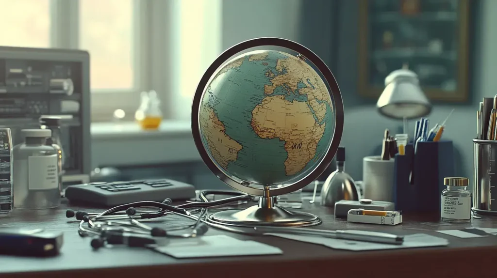 photo d'un globe sur un bureau