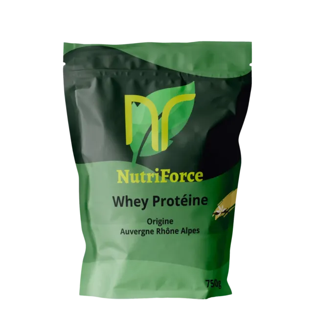 photo d'un sachet de whey protéine isolate nutriforce france, il s'agit de whey vanille