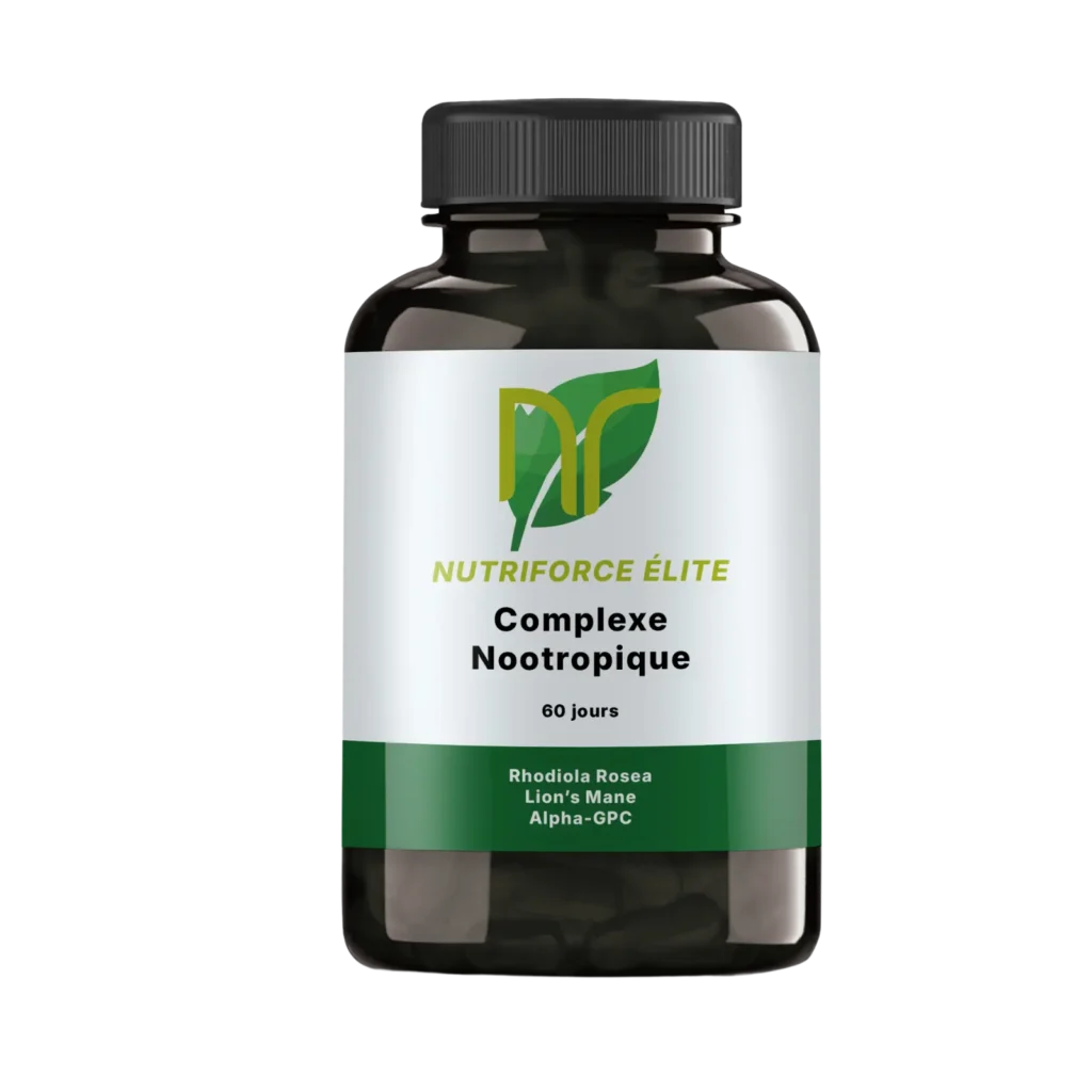 boite de complément alimentaire nootropique naturel puissant pour la productivité et la concentration
