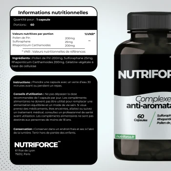 Complexe anti aromatase dose, bienfaits, traçabilité