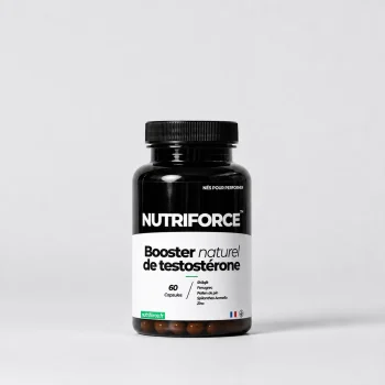 Pot du booster de testostérone naturel Nutriforce, 60 gélules associant shilajit, fenugrec, pollen de pin, Spilanthes acmella et zinc
