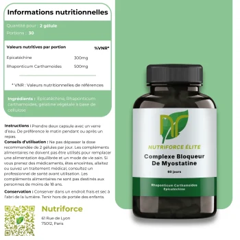 fiche nurtritionnelle complément bloqueur de myostatine et inihibiteur naturel