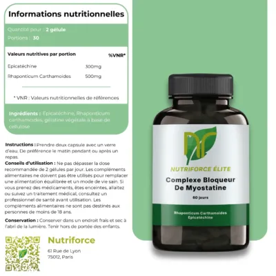 fiche nurtritionnelle complément bloqueur de myostatine et inihibiteur naturel
