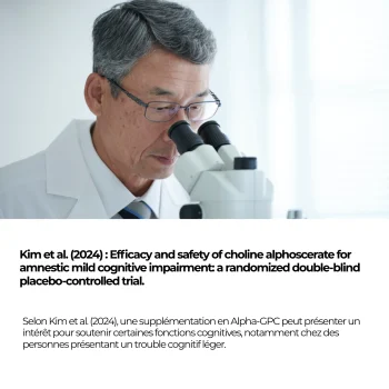 Étude Kim 2024, essai randomisé en double aveugle contre placebo sur l'alpha-GPC, l'actif principal du complexe nootropique Nutriforce, 200 mg par gélule