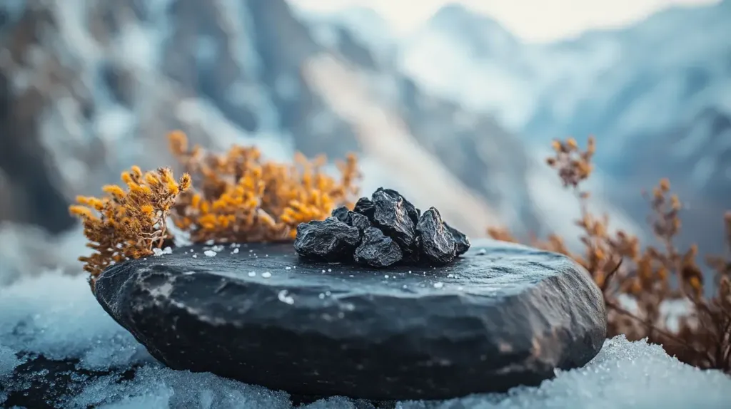 cette photo montre de la résine de shilajit