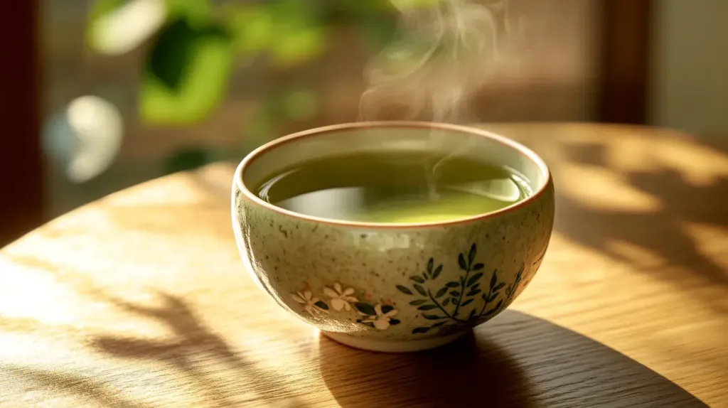 cette image montre du thé à la menthe verte