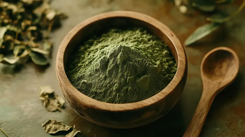 cette image montre de la poudre de moringa
