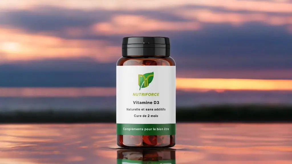 boite de gélules de vitamine D3 au soleil