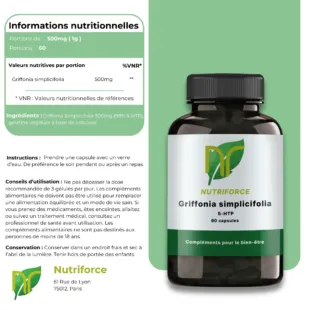 information nutritionnelles Griffonia