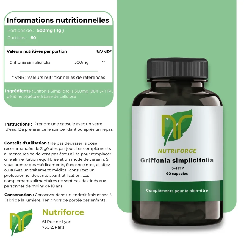 information nutritionnelles Griffonia