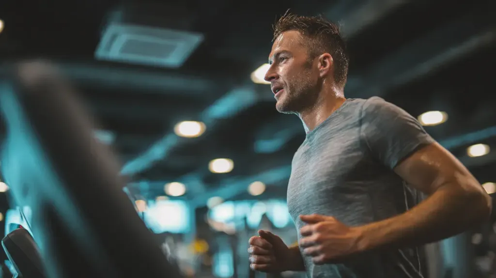 homme qui fait du running sur un tapis de course