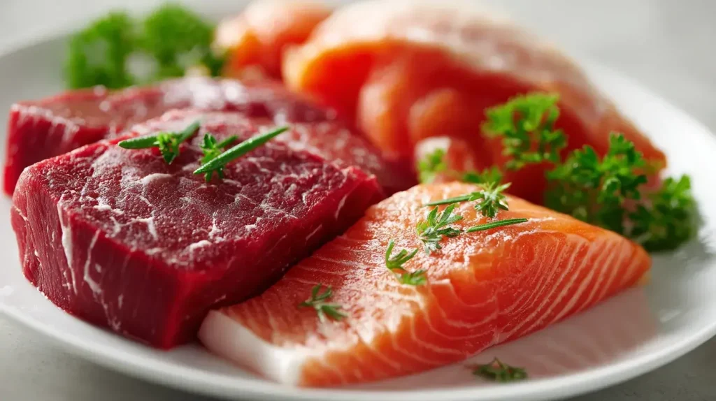 Viande rouge et poisson, sources alimentaires de créatine