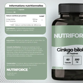Ginkgo biloba dose, bienfaits, traçabilité