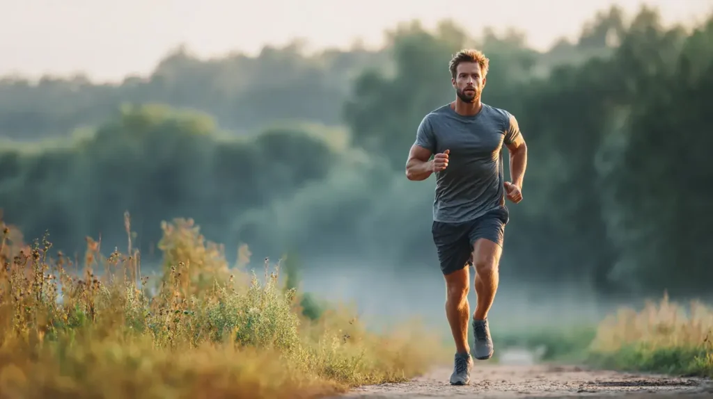 un homme fais son sport en extérieur