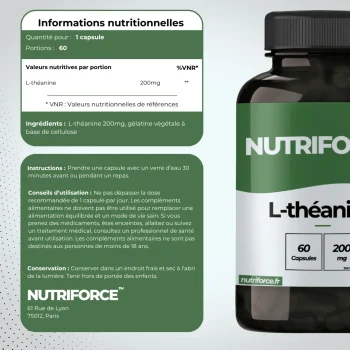 Complément alimentaire l-théanine , tracabilité, test, livraison et pharmacie