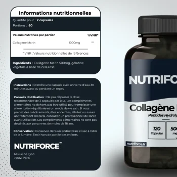 collagène marin dans le pack articulation, traçabilité, valeur nutritionnelle