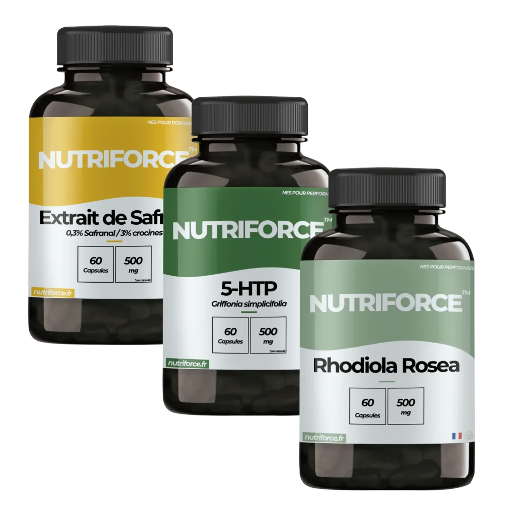 Pack sérotonine et humeur sous forme de gélules, bienfaits sérotonine, dose