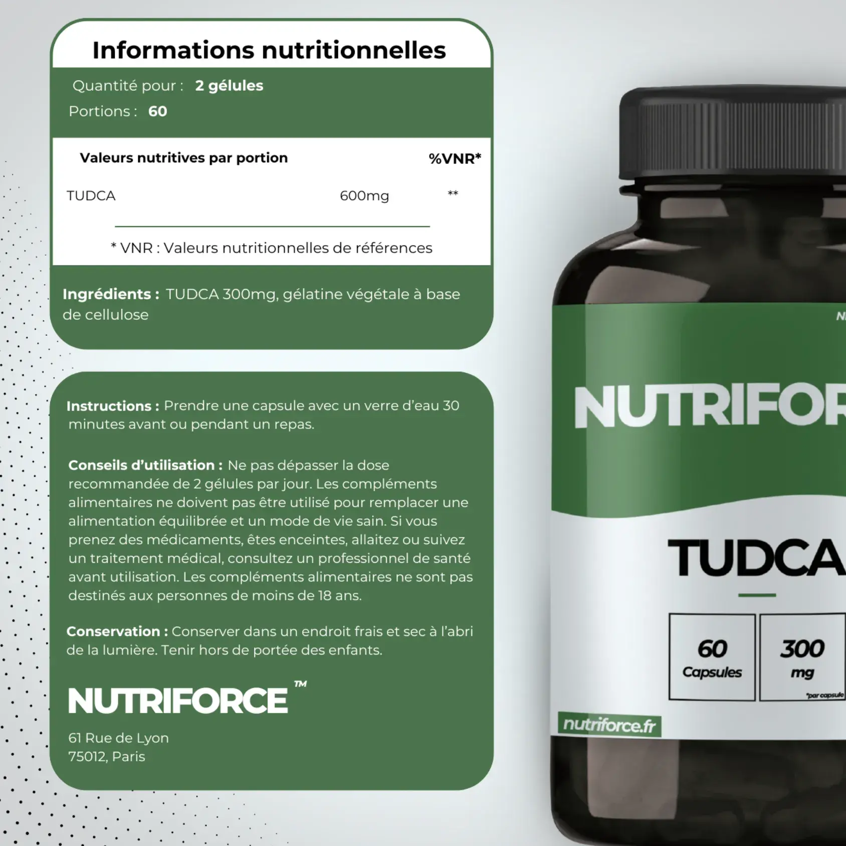 TUDCA pur et naturel, valeur nutritionnelle, livraison et pharmacie