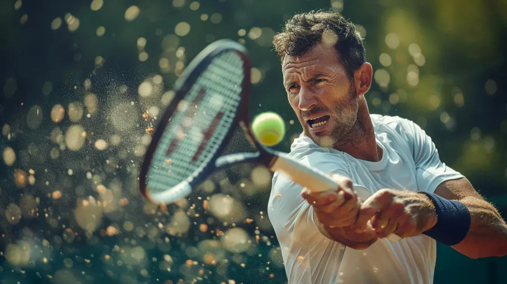 joueur de tennis avec une tendinite 