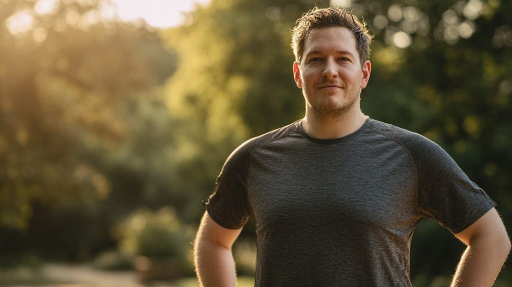 Homme qui consomme de la spiruline pour maigrir et maintenir son bien-être 