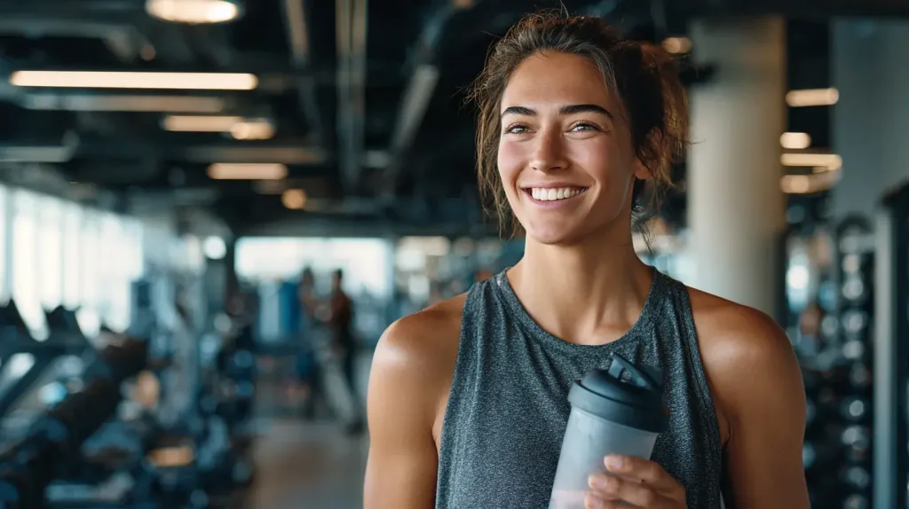 femme consommant de la créatine pour favoriser sa rétention d'eau