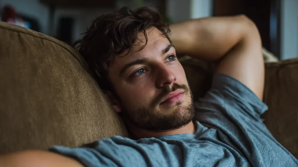 un homme digère tranquille grâce à la curcumine