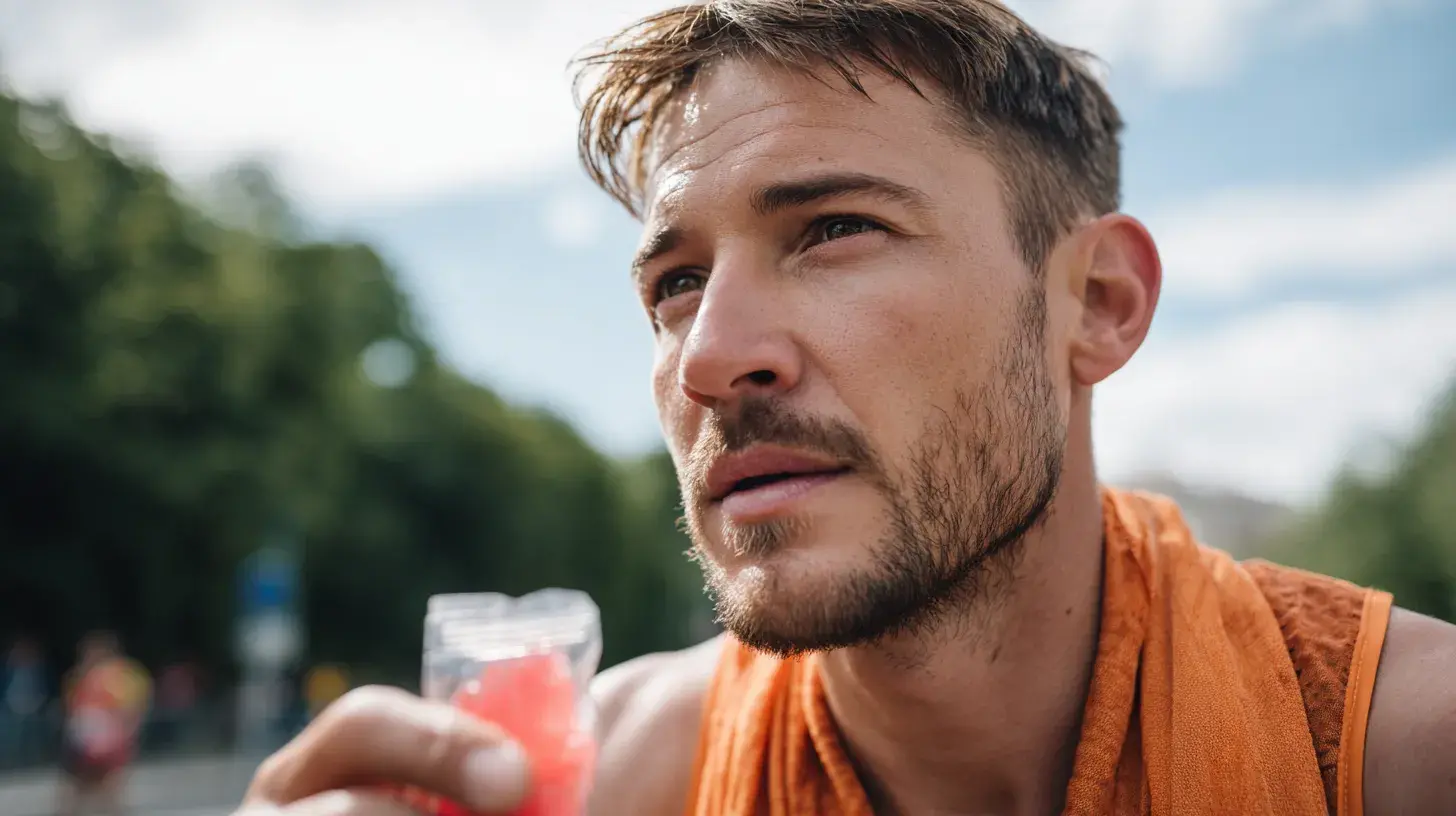 un homme prend du gel course à pied