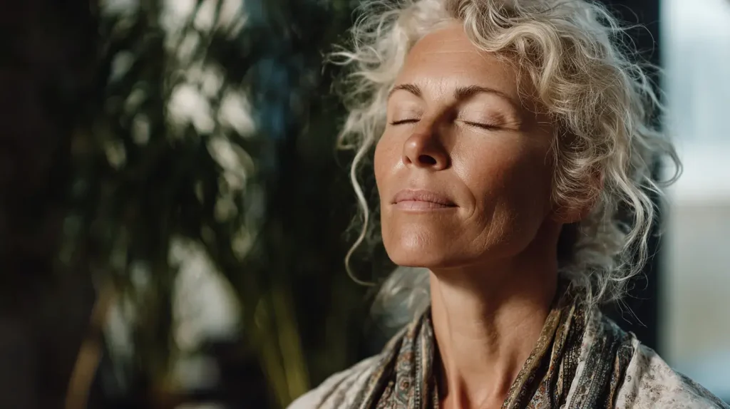 femme détendu qui gère son stress grâce au ginseng